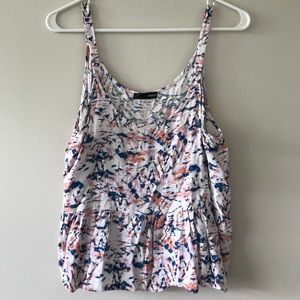Peplum print tank top